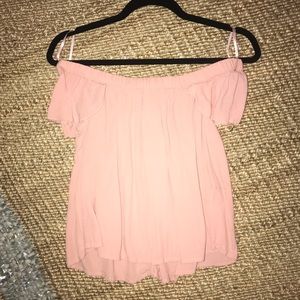 Forever 21 pink off the shoulder top